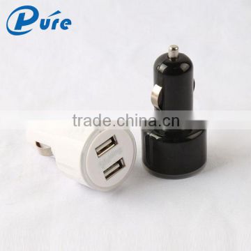 Mini Pacifier ABS car charger for smartphone , portable car charger with dual usb powerbank for tablet PC