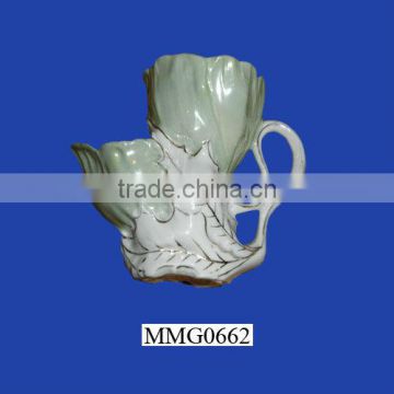 Victorian hand craved ceramic custom shaving mug