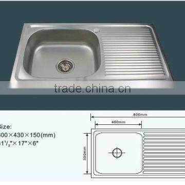 80x43cm Stainless Steel Kitchen Sink photo-2