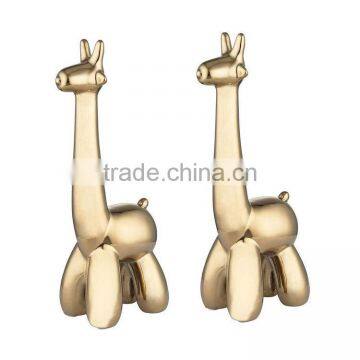 13 in.Giraffe Decorative Sculptures in Gold