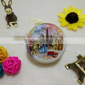 Fashion Paris Style Popular Round Zipper Tin Box Zipper Coin Purse photo-5