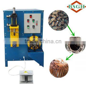 electric washing motor stator recycling machine waste fan motor cutting and peeling machinery