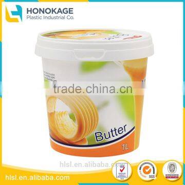 Food grade 1L round butter with IML logo plastic pot