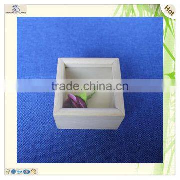 Cheap Small Original Color Transparent Glass Top Wooden Box photo-4