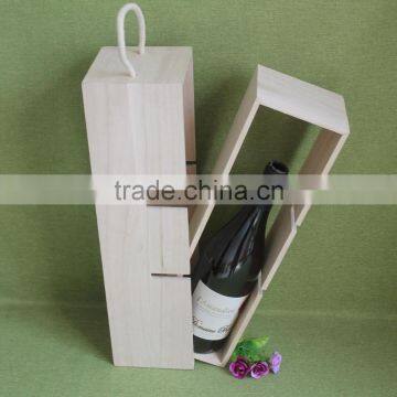 Изменяемый многофункциональный профессионально спроектированный портативный DIY деревянный бокс для вина с регулируемым деревянным стойкой для бутылок вина и ручкой на верхней части photo-2