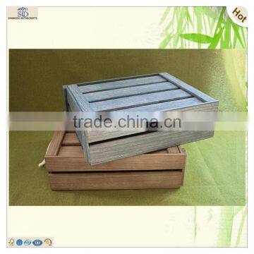 Decorative Original Slid Lid Plate Grids Wooden Wine Boxes photo-2