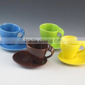 100 ml porcelain cup and saucer glazed microwave safety