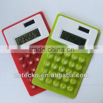 High quality 8 digit solar powered folding silicone calculator