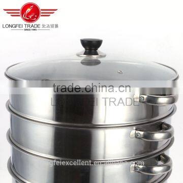 5layer Best Selling New Design Glass Lid 5pcs Cookware Stainless Steel Food Steam photo-2