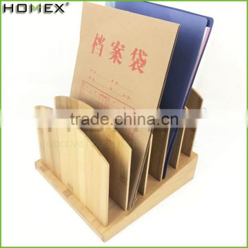 Bamboo File Organizer with 5 Holder/File Storage Box/Homex_FSC/BSCI Factory