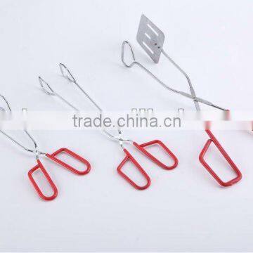 Food Tong Iron With Powder Coating Plastic Coating Handle photo-4