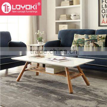 Modern mdf wood coffee table with wood leg high quality sofa table wooden tea table design