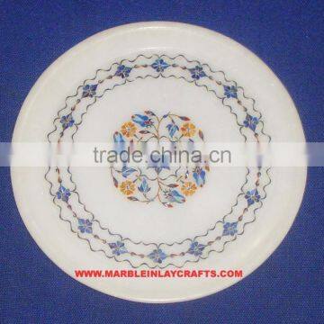 Marble Inlaid Plate Home Decorative Marble Inlay Plate