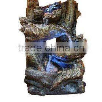 Tiered Log Statue Fountain With LED Lights