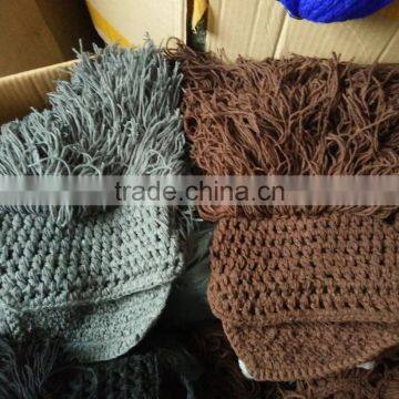 Men Barbarian Knit Crochet Hat Mad Scientist Wig Mustache Cap Beard Hat photo-3