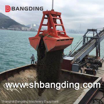 deck crane remote control grab hydraulic orange peel grab