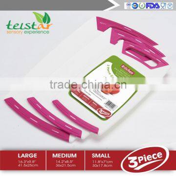 3 Piece Cutting Board Plastic Set or Slicing Fruits,