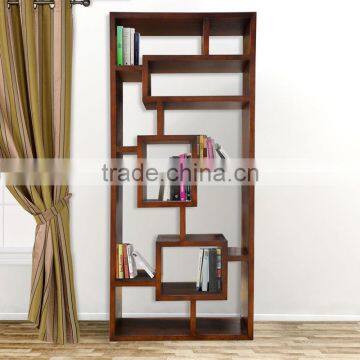 Display rack book YOKOHAMA melamic natural teak wood furniture