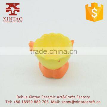Home Decoration 7.5*6.5*7.5 cm Small Yellow Chicken Shape Ceramic Candle Holders photo-2