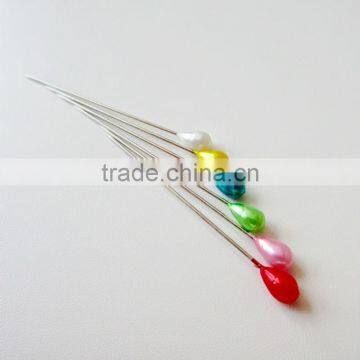 Popular colored 55mm size flat plastic Floral head pin In Wheel