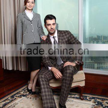High Quality Woolen Business Suits/ Checked Italy Style Suits for Men photo-5
