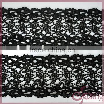 Black elegant chemical lace trimming with dot pattern for dress,blouse