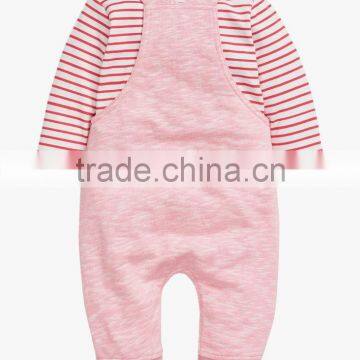 Cute Baby Girls Pink Bunny Dungarees And Bodysuit Set Romper Kids Clothing Unisex Child Clothes 2016 HSD5722 photo-2