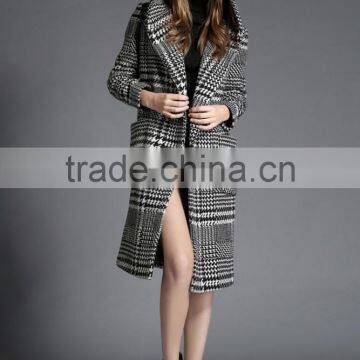 Auschalink Outdoor Fashion Women Tweed Hoodie Coats Plaid Design photo-5