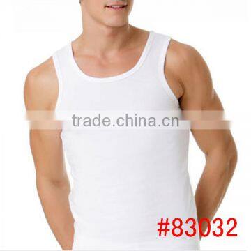 OEM fashion design plain white man vest tops for sale sexy cotton vest