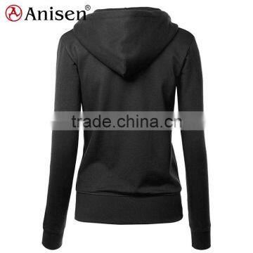 Oem Service 100% Cotton Slim Custom Women Zipper Hoodies photo-6