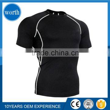 Fitness Shirt Men's Short Sleeve Running Workout Compression Base Layer Shirt
