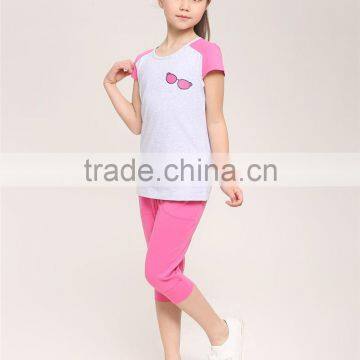 2016 Fashion Dress Leisure Short Sleeves t Shirt Children's Suit of Clithes for Little Girls photo-3