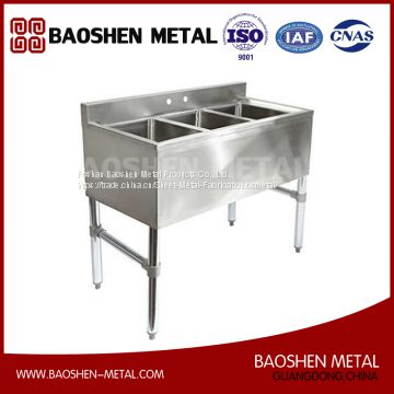 3 Compartment Stainless Steel Commercial Underbar Sink