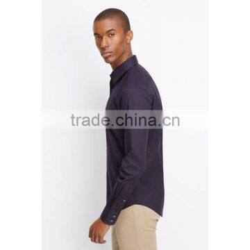 Wholesale China Manufacturer Slim Fit Solid Color Lightweight Cotton Mens Shirts photo-3