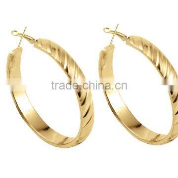 Brass Micron Finish Gold Plated Hoop Earrings