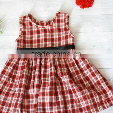 Hot Summer Design Baby Clothes Girls Red Gingham Sleeveless Dress Girl Child Casual Party Dresses photo-2