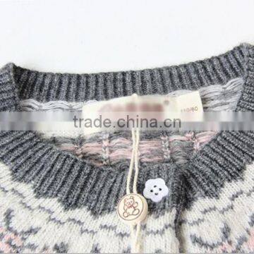 Girls Snowflake Pattern Knitted Christmas Sweater photo-4