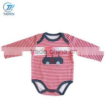 2017 Spring Baby Bodysuit Stripe Newborn Baby Clothes Embroidery Pattern Toddler Unisex Romper