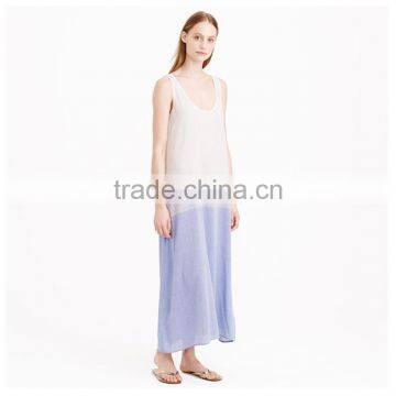 Maxidress xxl women sleepwear in metallic stripe