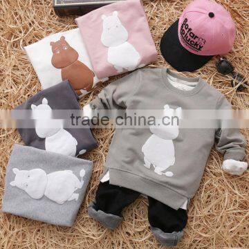 S65864A 2017 Baby Boys Girls Hoodies Bear Print Kids Sweatshirts