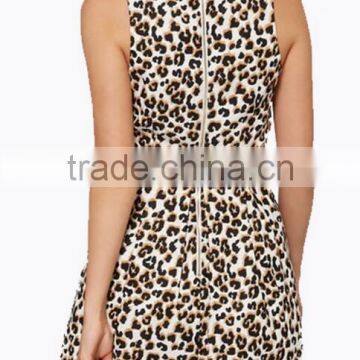 Runwaylover EY2202D Ladies 2017 Fashion Leopard Printed Mini Club Dress photo-2