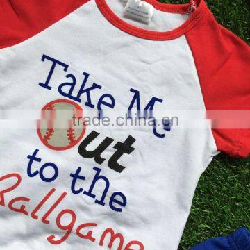 Kids Baseball Season Clothes Girls TAKE ME OUT TO HTE BALLGAME Clothing Girls Boutique Outfits With Accessories photo-2