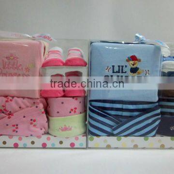 baby 5pcs pvc box/bnewborn baby clothing set/aby garment/baby clothing set