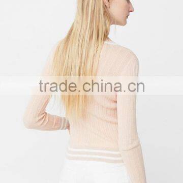 Ladies Branded Stylish Tight Thin Pullover Sweater From Shantou OEM Factory photo-3