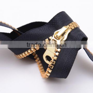 #3 Open End Resin/Plastic Zipper gold zipper