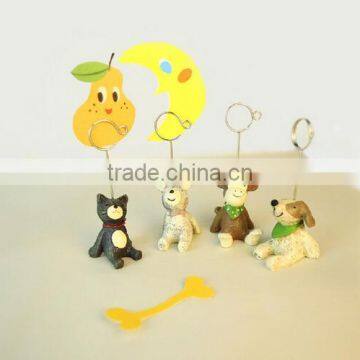 Novel Cute Cartoon Animal Shape Name Card Paper Clips Stand Resin Craft for Logo Custom photo-2