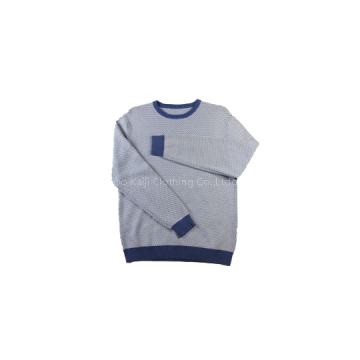 2015 Fall Jacquard Wave Pullover Classic Contrast Knitwear