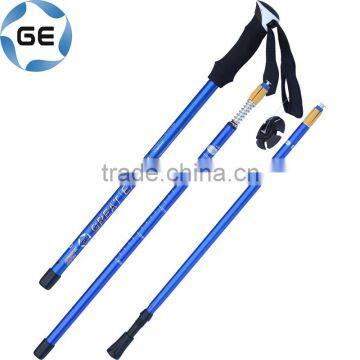 High Quality EVA Grip 3 Sections Telescopic Trekking Pole Outdoor Walking Alpenstock Aluminium Alloy Hiking Stick China photo-2