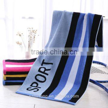 Jacquard beach towel cotton terry yarn dyed sport towel