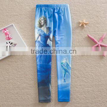 2015 new style girls cinderella kids leggings / baby cinderella pants M5042007